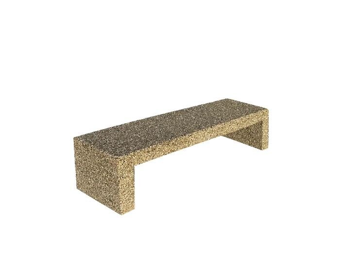 Banca stradala din beton si piatra naturala 200x45x50 cm